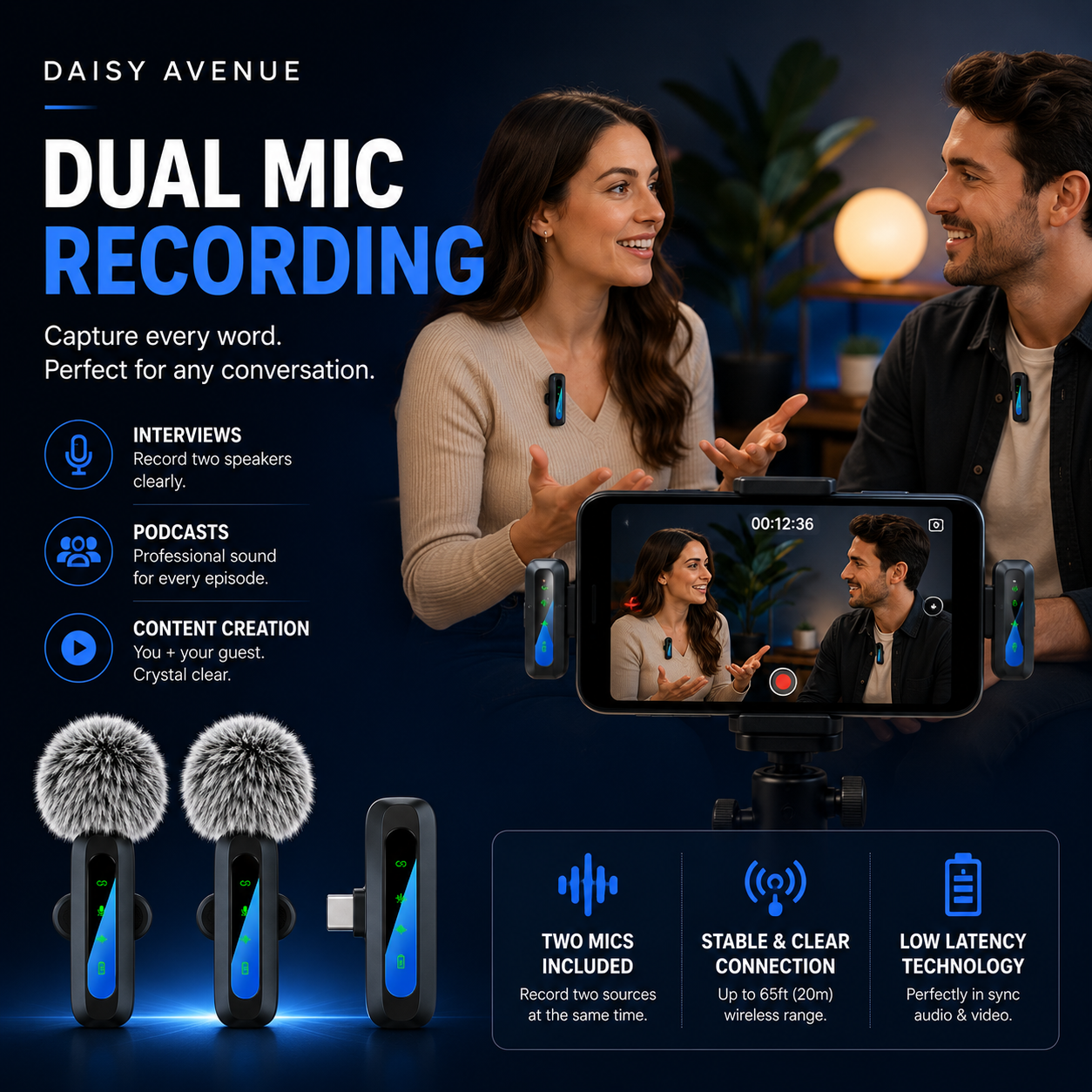Professional Wireless Lavalier Microphone